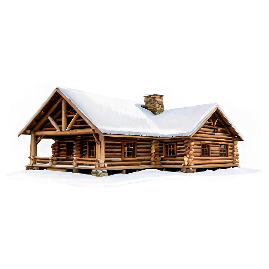 Snow-covered Log Cabin Png Hqy