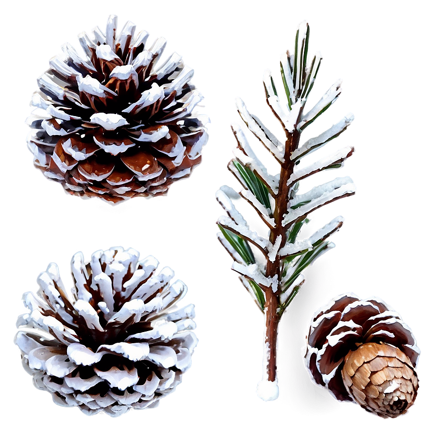 Snow Covered Pine Cones Png 56