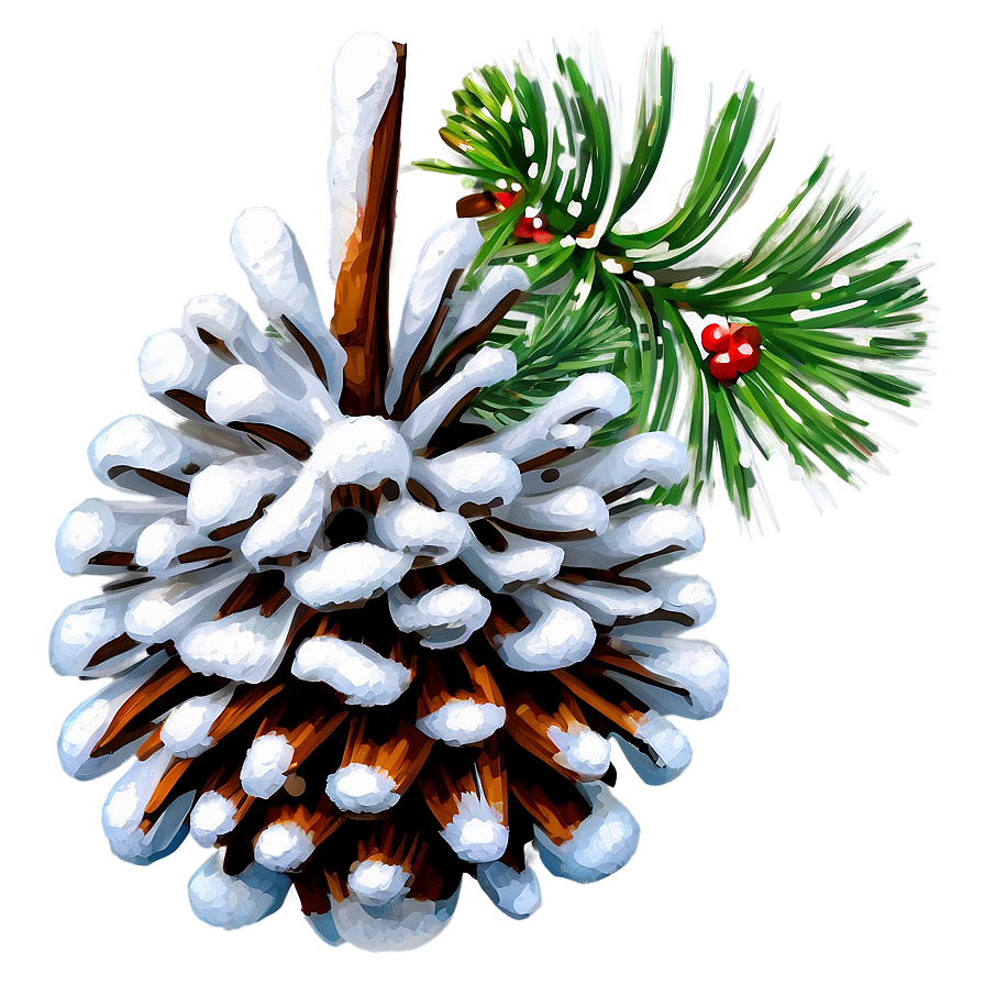 Snow-covered Pine Cones Png 88