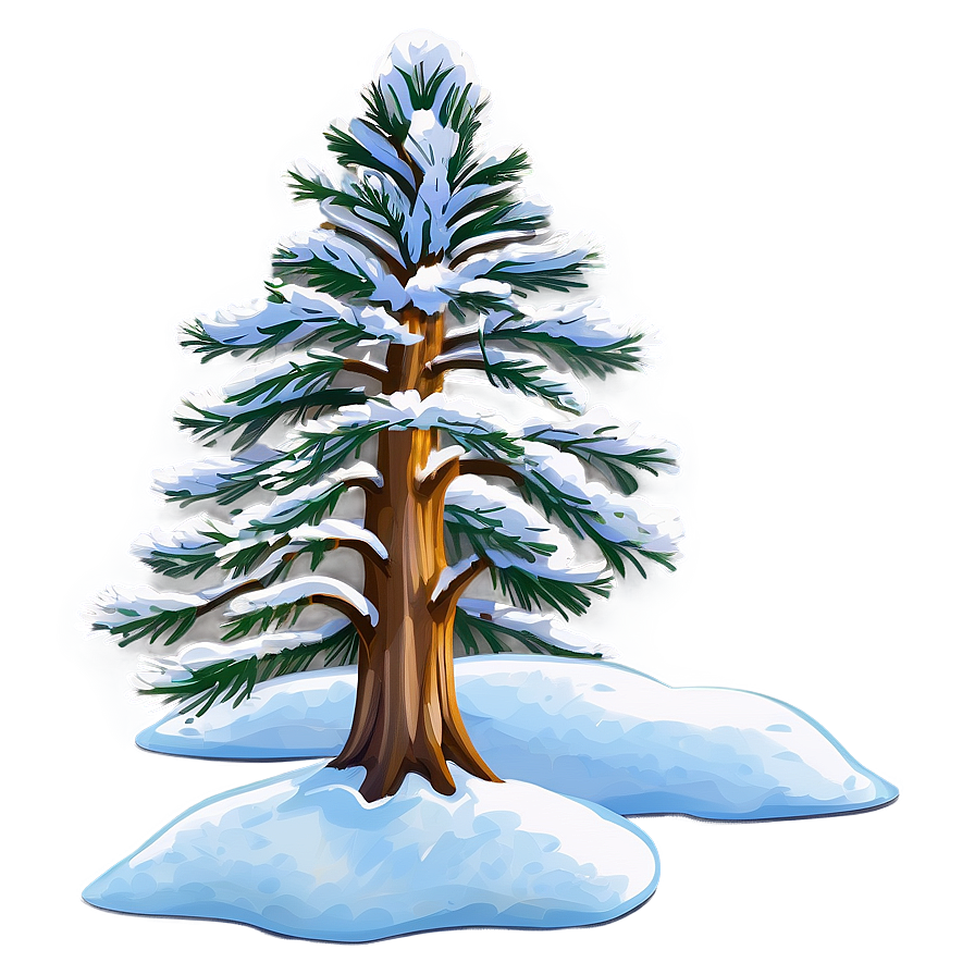 Snow-covered Pine Tree Png Gup