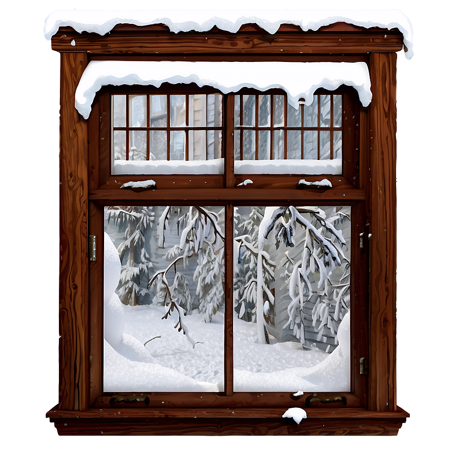 Snow Encrusted Window Png 27