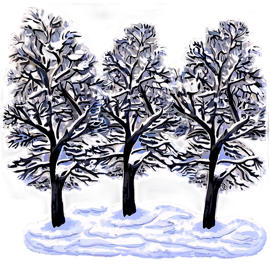 Snow Laden Trees Png Bks