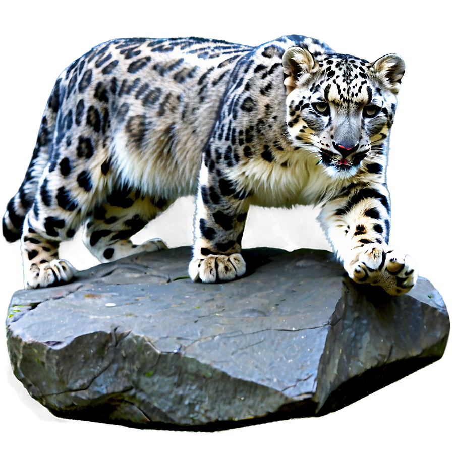 Snow Leopard Climbing Rocks Png 79