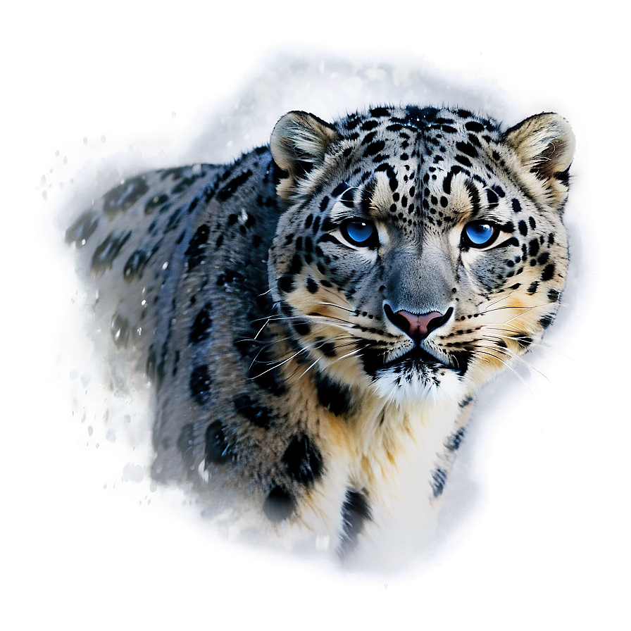 Snow Leopard In A Snowstorm Png 52