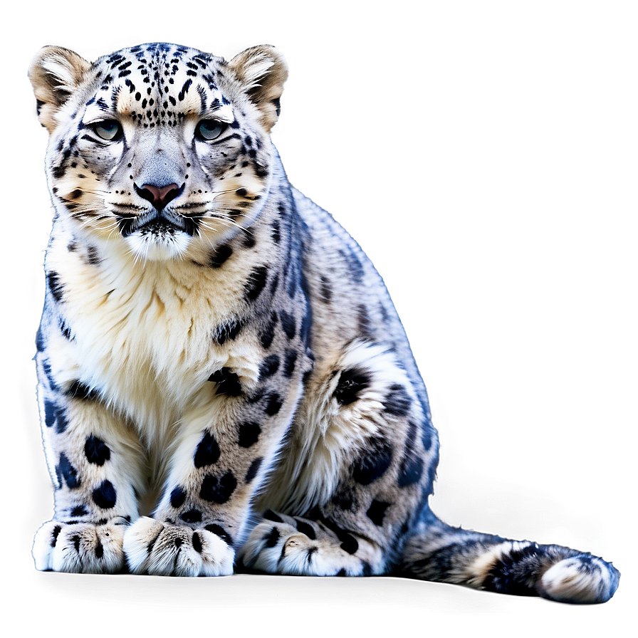 Snow Leopard In Zen Pose Png Smw