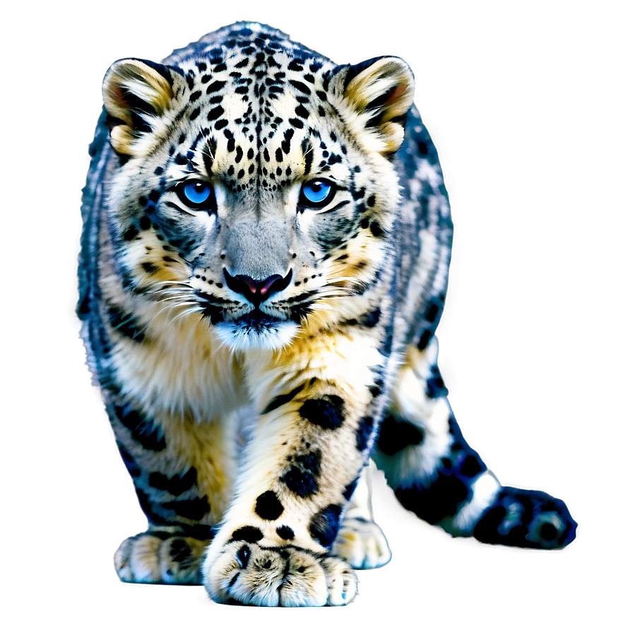 Snow Leopard With Blue Eyes Png 33