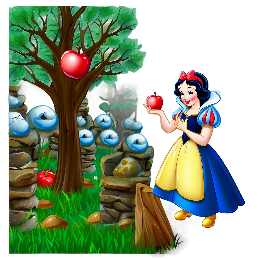 Snow White Fairytale Scene PNG 05062024 PNG with transparent background