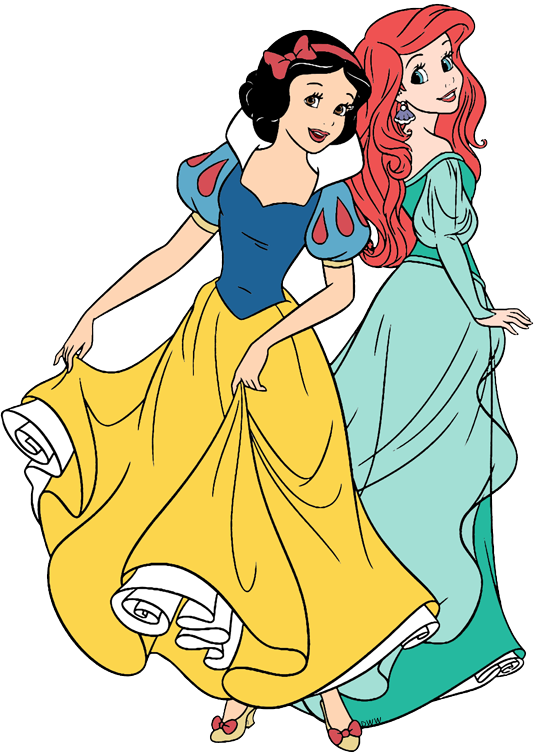 Snow Whiteand Ariel Friends Illustration