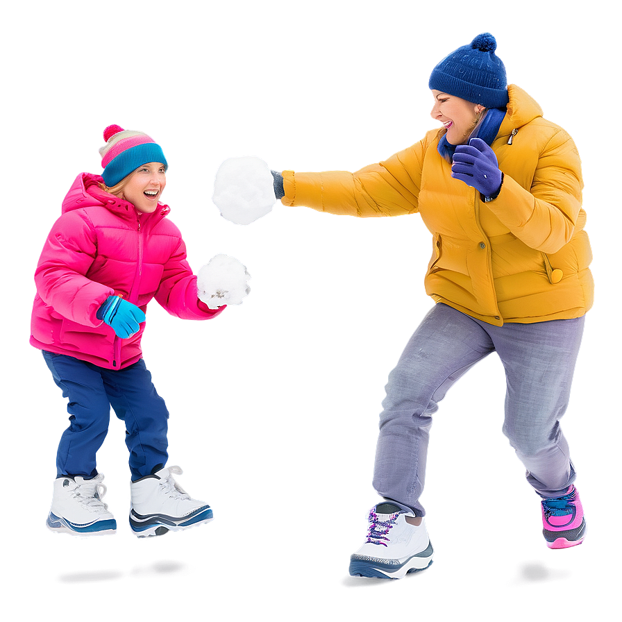 Snowball Fight Fun Png Uih29