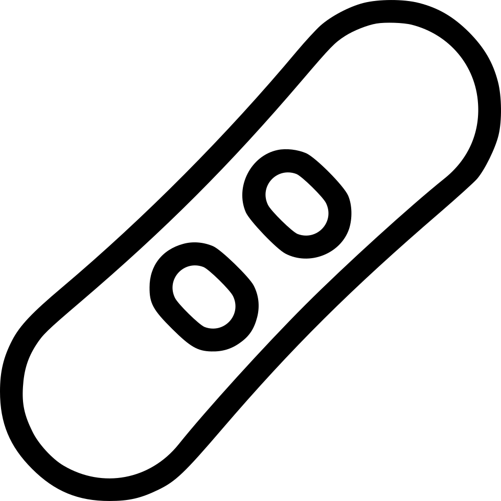 Snowboard Icon Simple Blackand White PNG with transparent background
