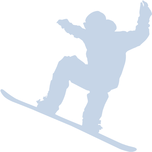 Snowboarder Silhouette Action PNG with transparent background