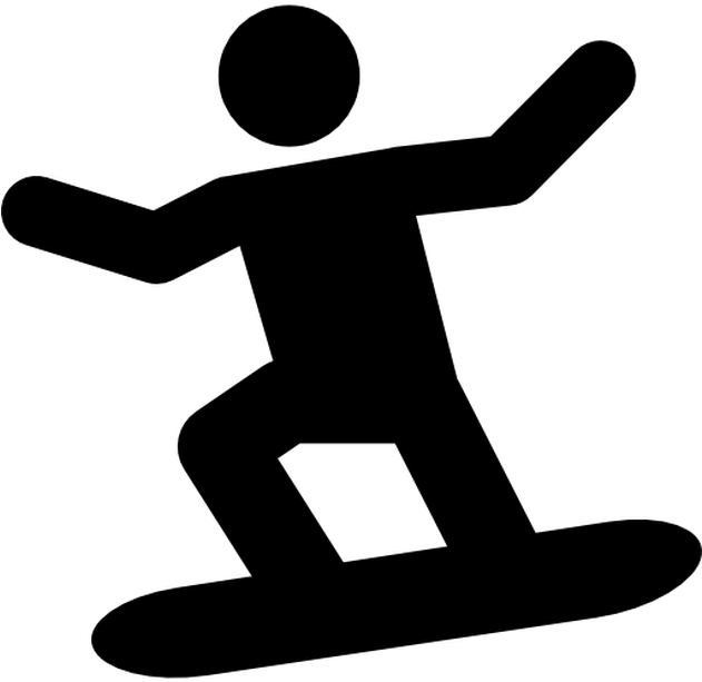 Snowboarder Silhouette Icon PNG with transparent background