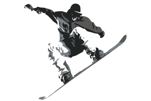 Snowboarder Silhouette Stunt PNG with transparent background
