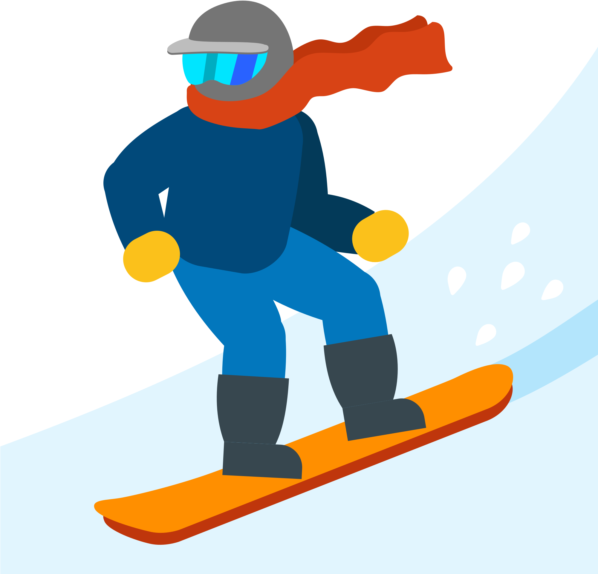 Snowboarderin Actionon Slope PNG with transparent background