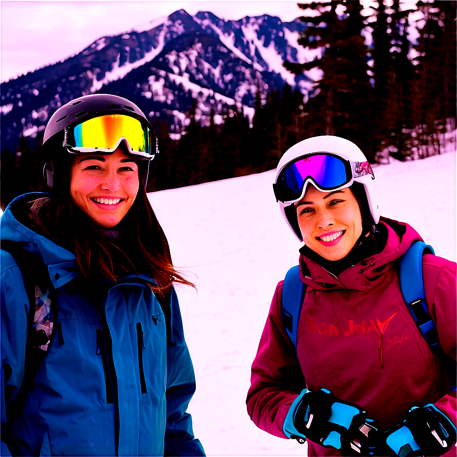 Snowboarding Friends PNG 06232024 PNG with transparent background