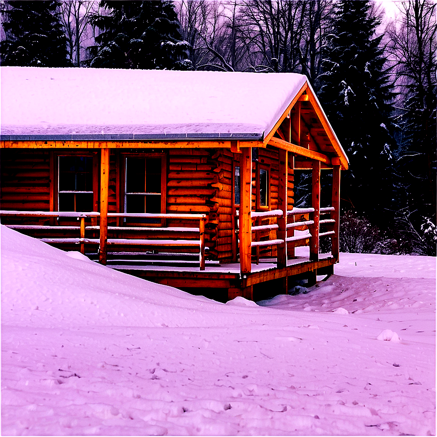 Snowfall On Cabin Png 06122024