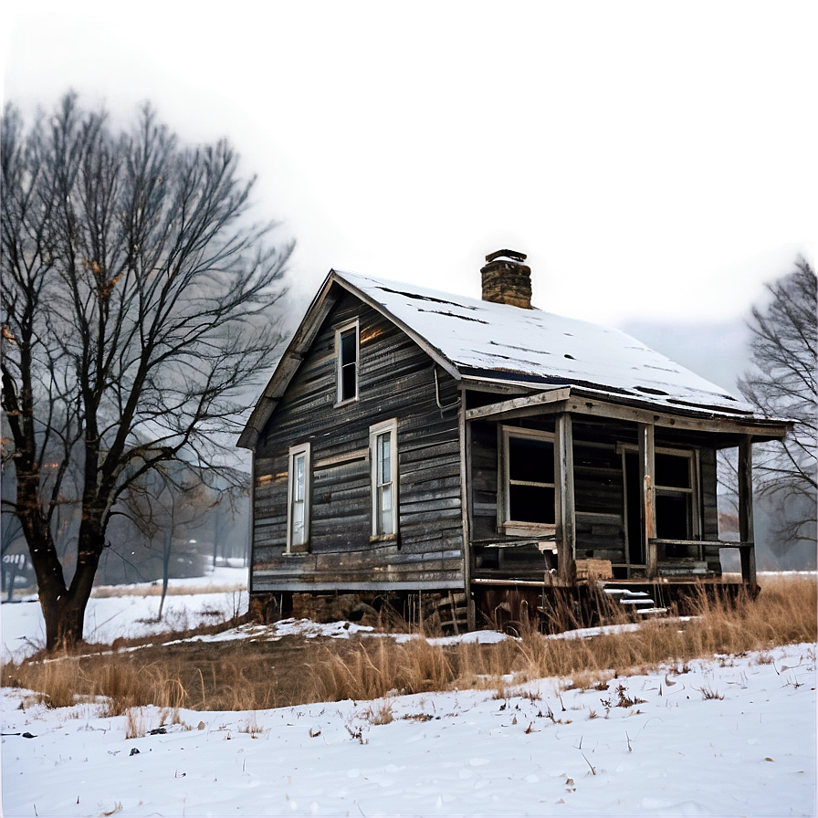 Snowfall Over Abandoned House Png Bia28