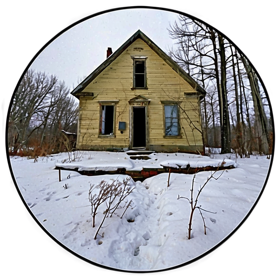 Snowfall Over Abandoned House Png Efd69