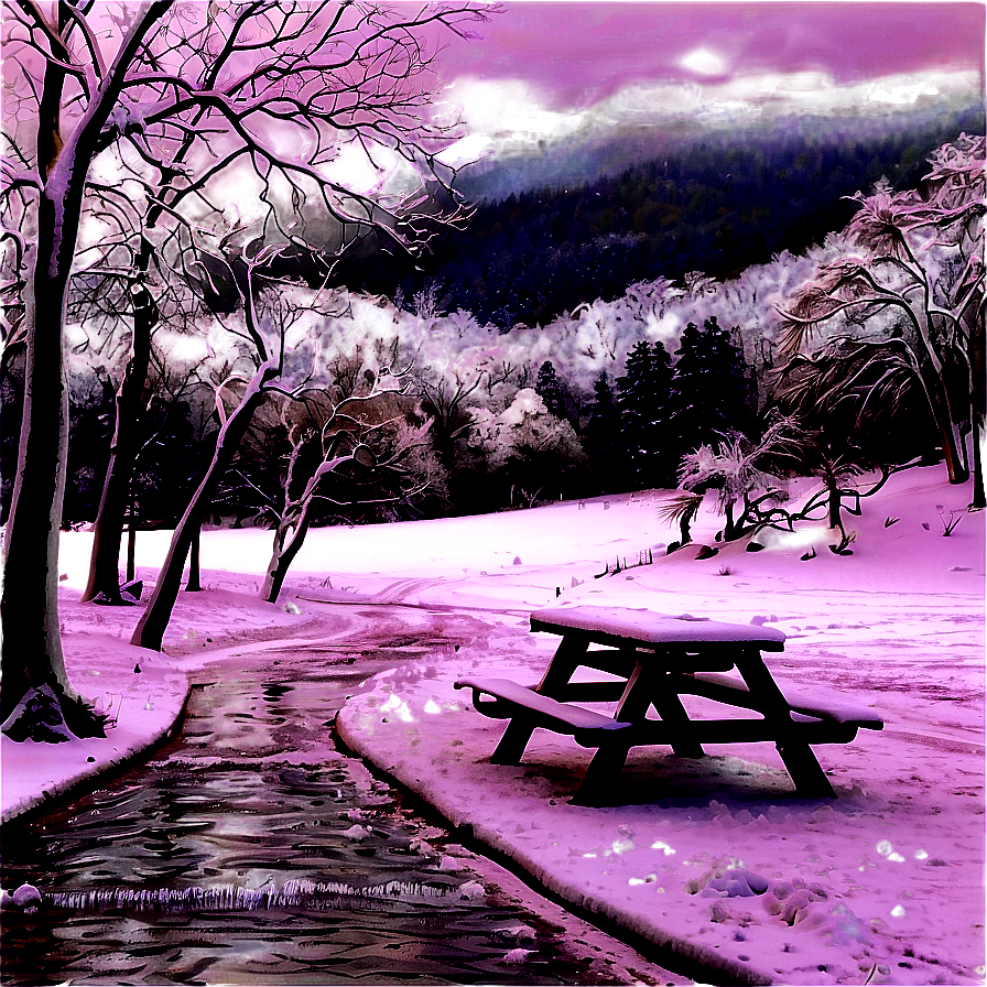 Snowfall Over Picnic Area Png Sto