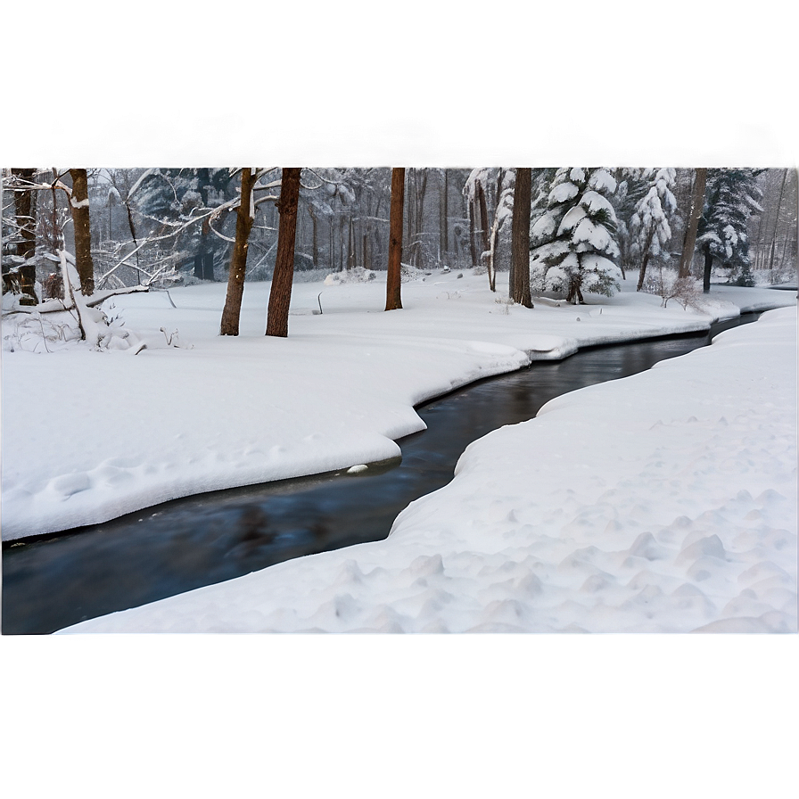 Snowfall Over River Png 06122024