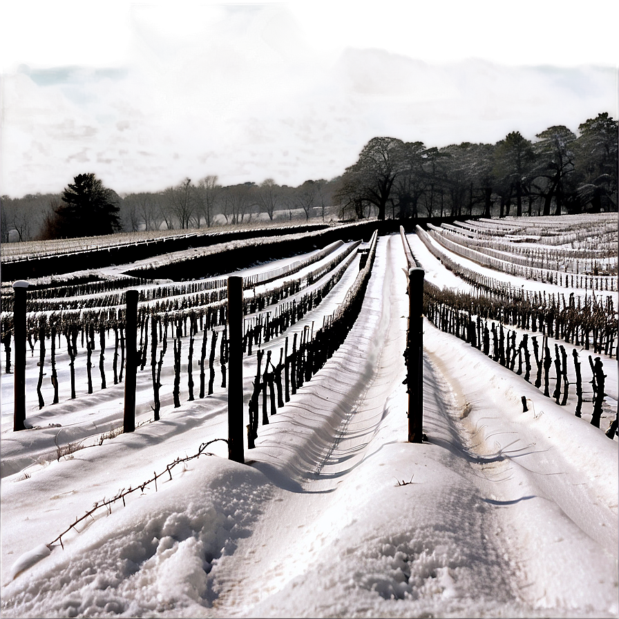 Snowfall Over Vineyard Png 06122024