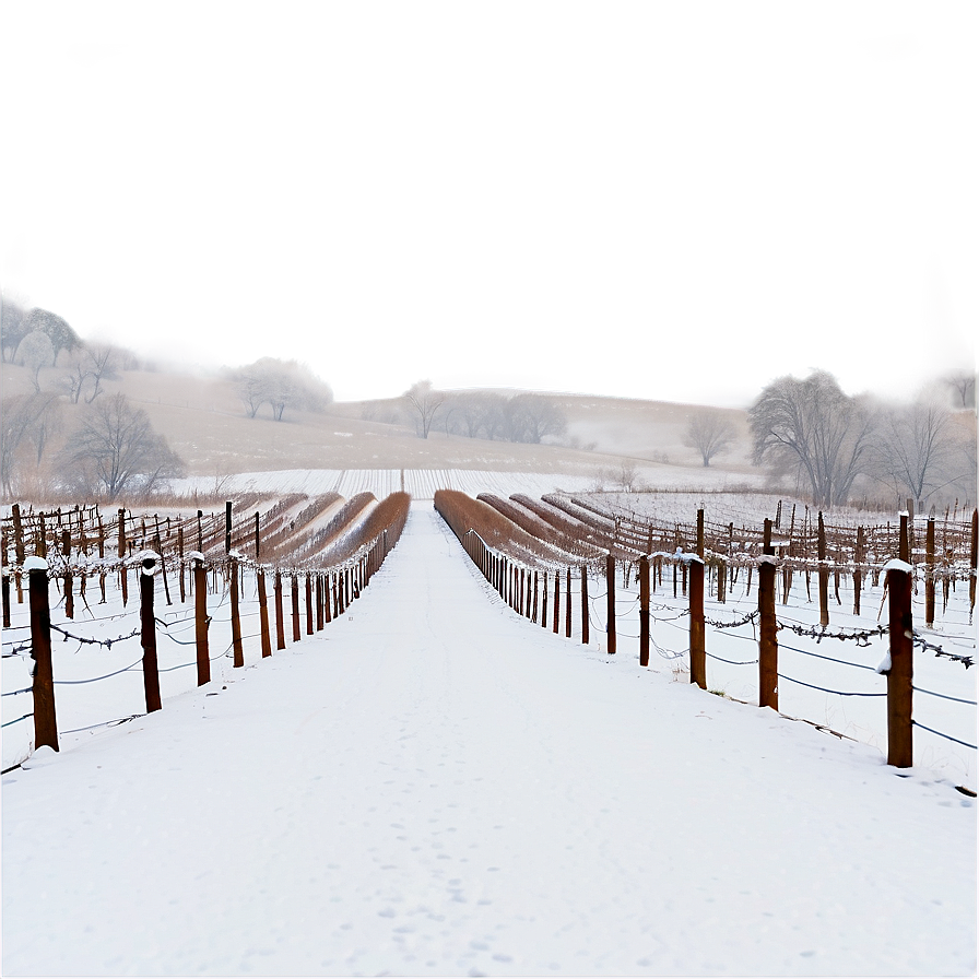 Snowfall Over Vineyard Png 46