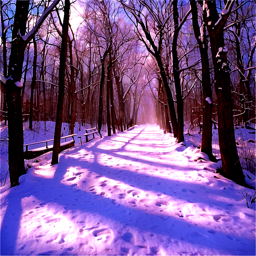 Snowflake Covered Path Png Cit