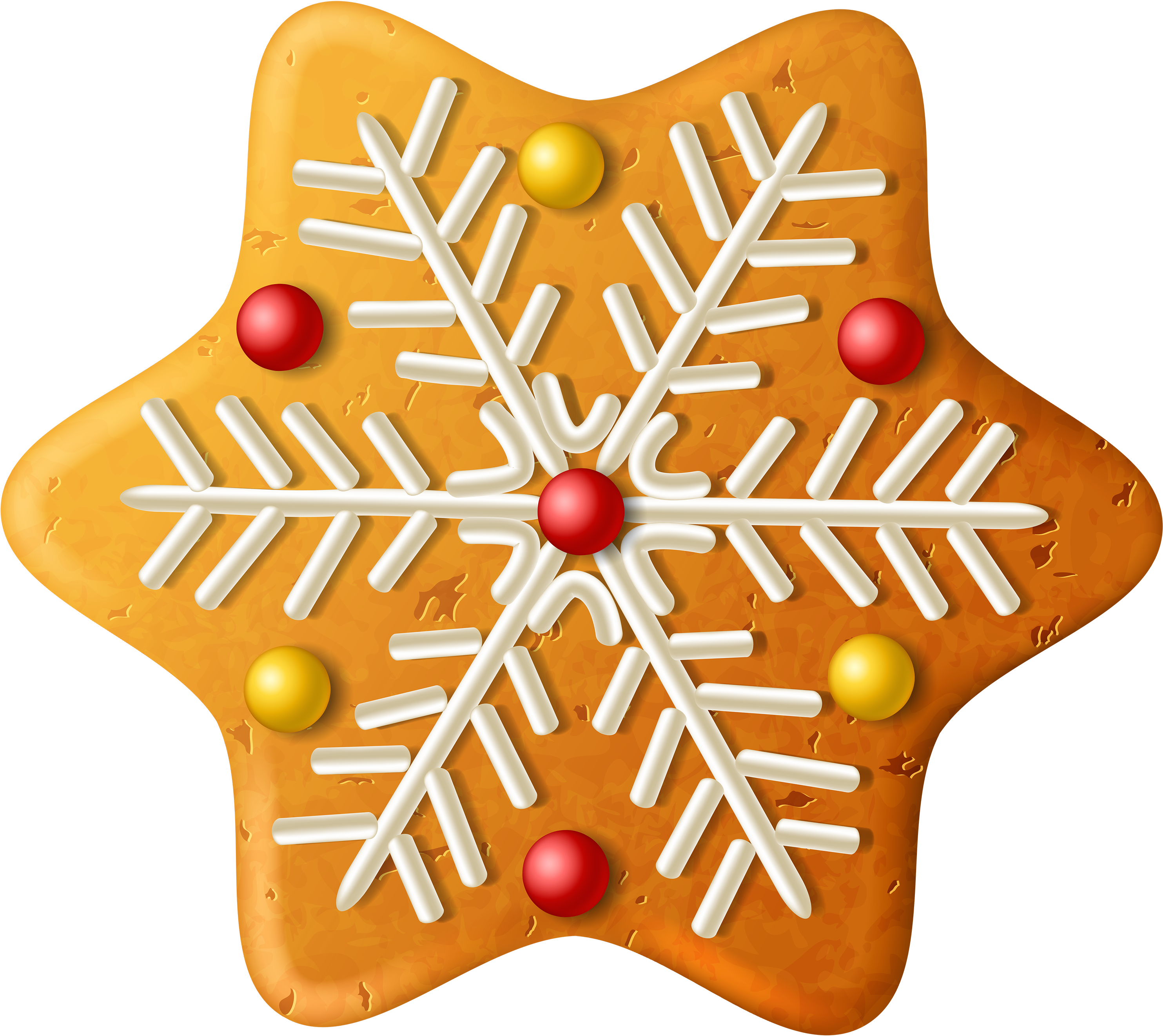 Snowflake Decorated Gingerbread Cookie