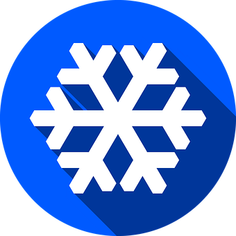 Snowflake Icon Blue Background PNG with transparent background