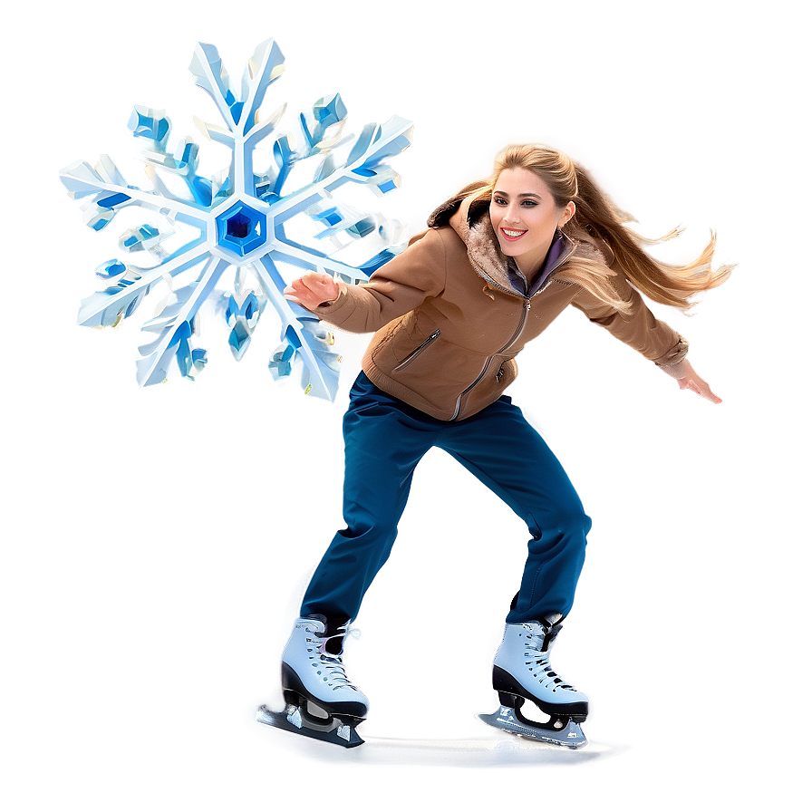 Snowflake Skating Spectacle PNG 06122024 PNG with transparent background