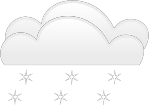 Snowflakes Falling From Cloud Clipart PNG with transparent background