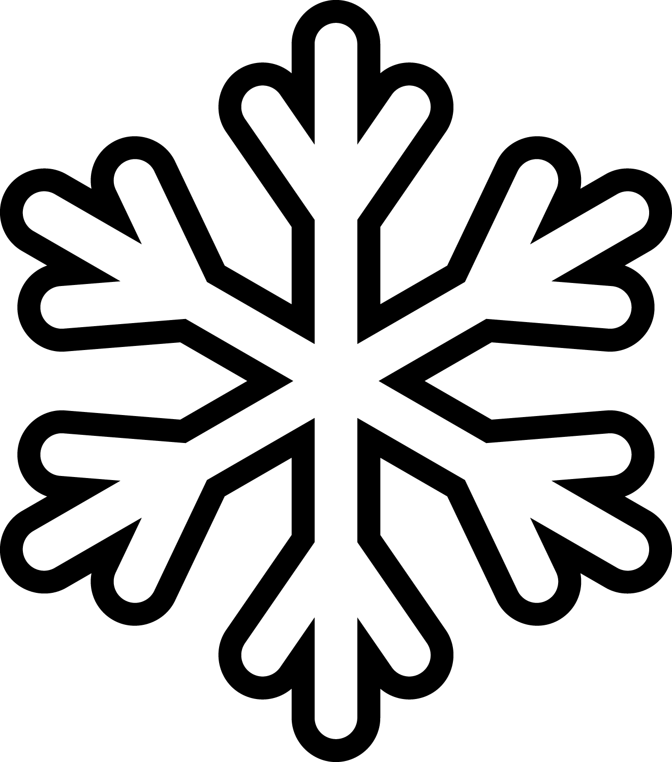 Snowflakes Png Pic - Snowflakes Clipart Black And White, Transparent Png PNG with transparent background