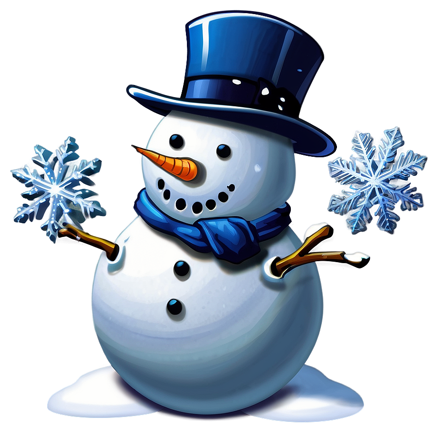 Snowman And Snowflakes Png Rmk76