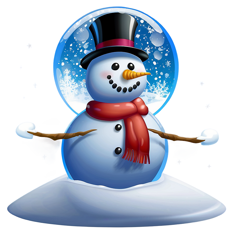 Snowman In Snow Globe Png 05032024