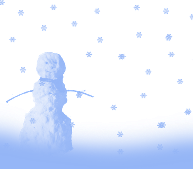 Snowman Nighttime Snowflakes PNG with transparent background
