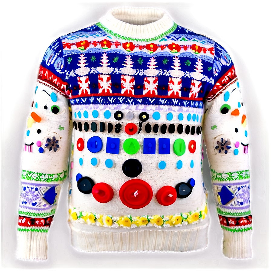 Snowman Ugly Christmas Sweater Png 06122024