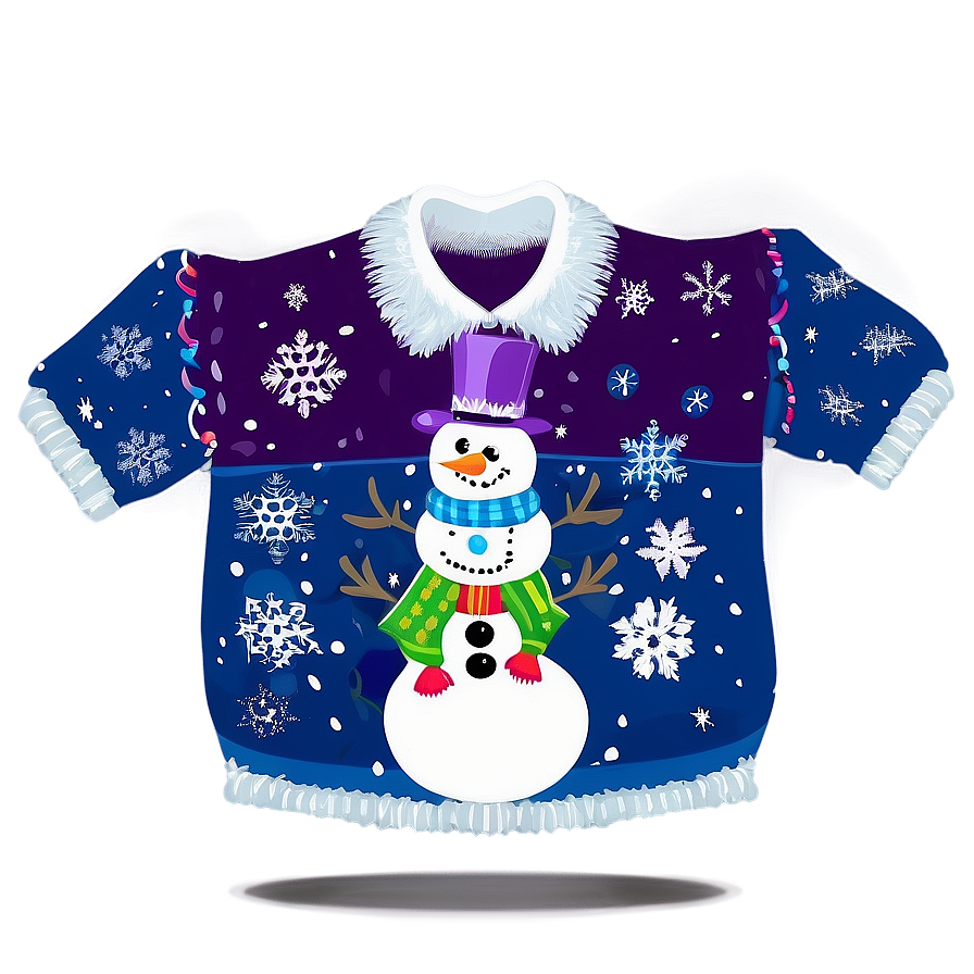 Snowman Ugly Christmas Sweater Png 06122024