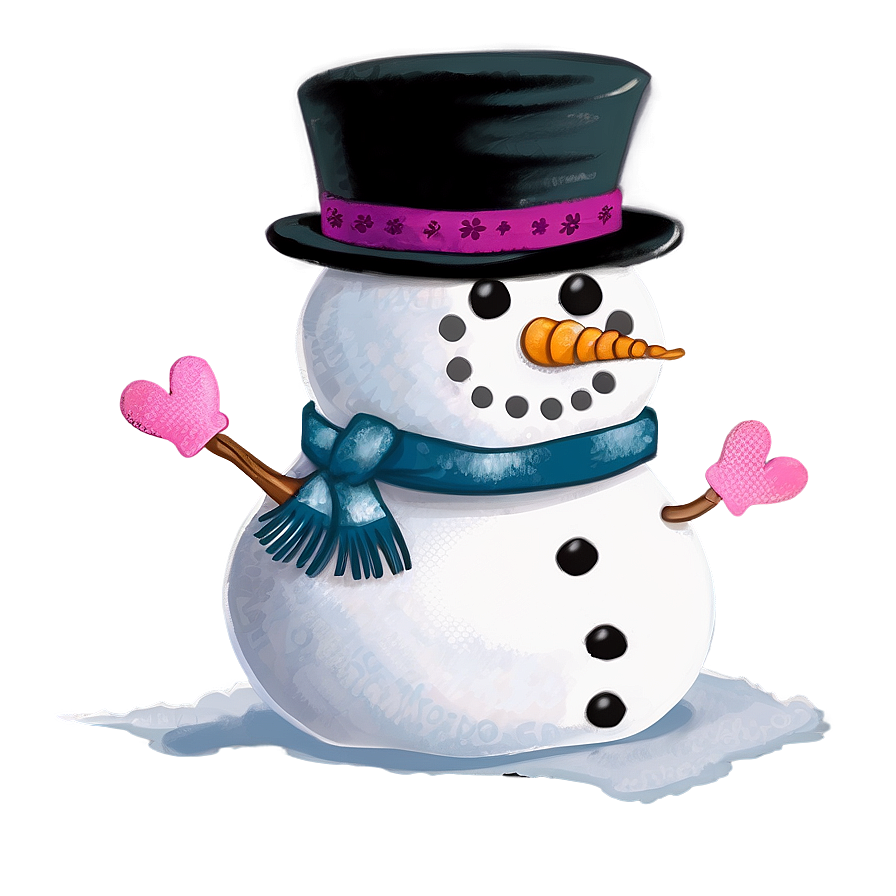 Snowman Wearing Mittens Png 57