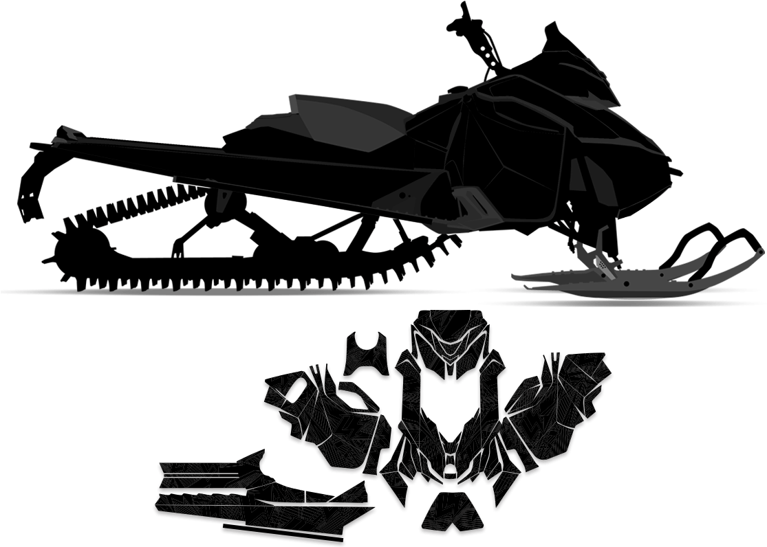 Snowmobile Disassembly Silhouette