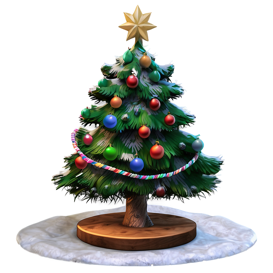 Snowy Arbol De Navidad Scene Png Ggx83