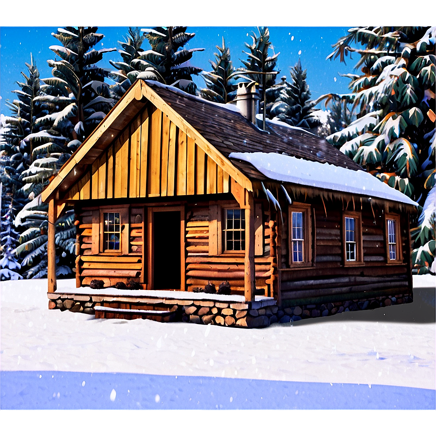 Snowy Cabin Building Png Bhx80