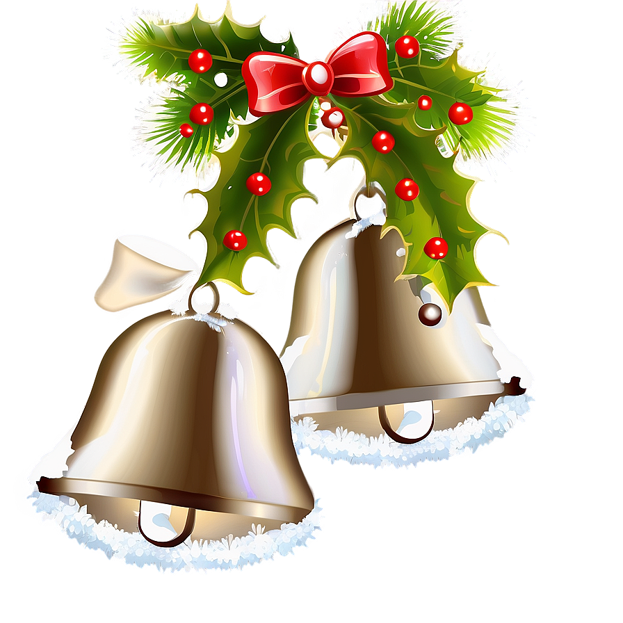 Snowy Christmas Bells Png Vjl21