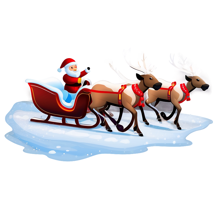 Snowy Christmas Sleigh Scene Png 16