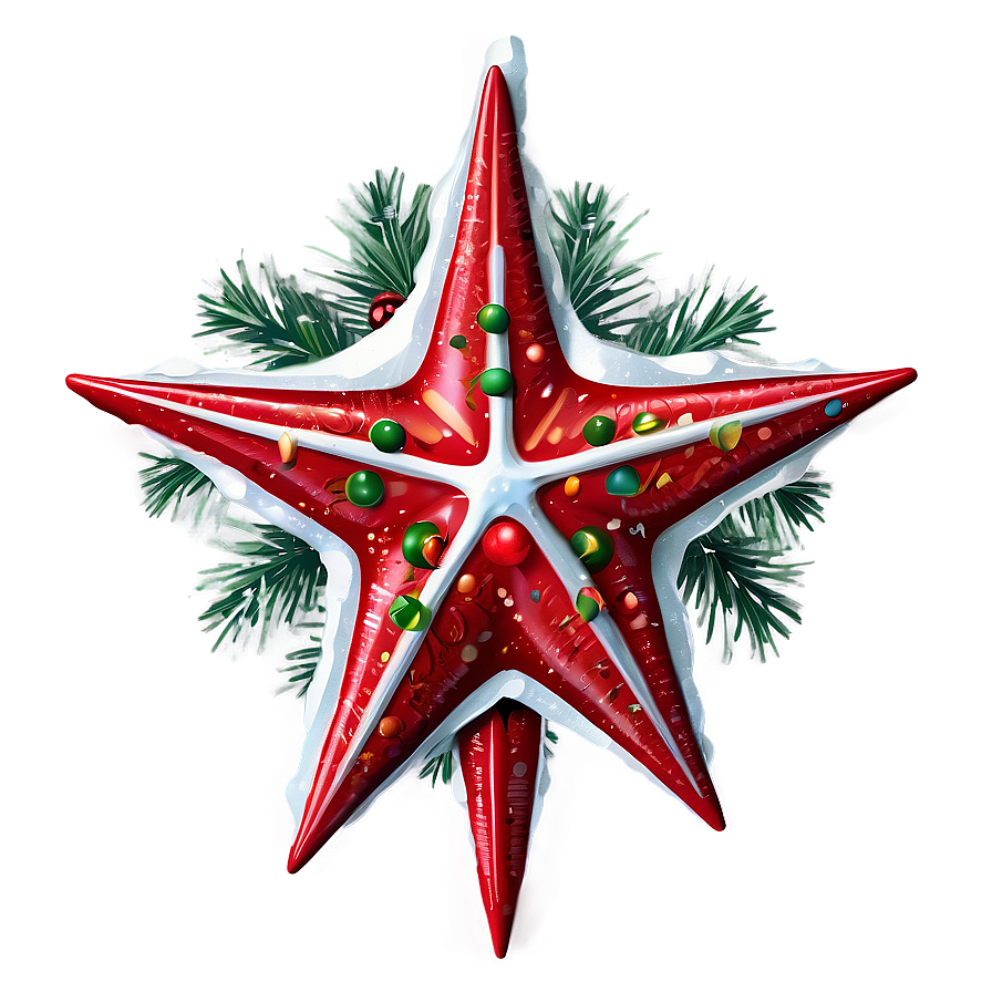 Snowy Christmas Star Png 38