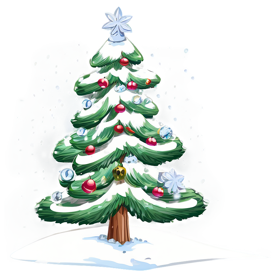 Snowy Christmas Tree Art Png Dgg