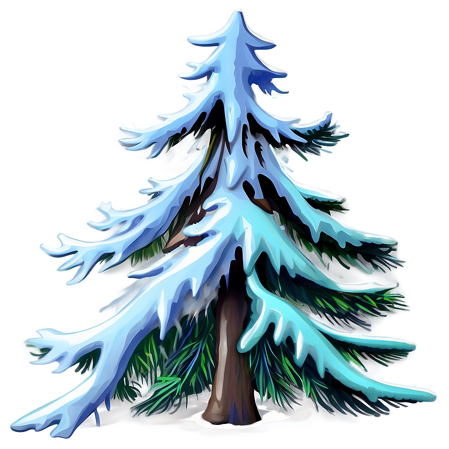 Snowy Christmas Tree Art Png Kml