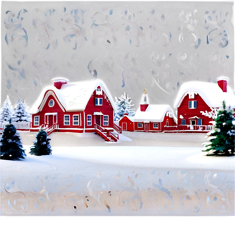 Snowy Christmas Village Png Vlx