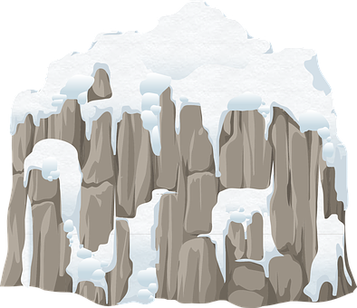 Snowy_ Cliffside_ Illustration PNG with transparent background