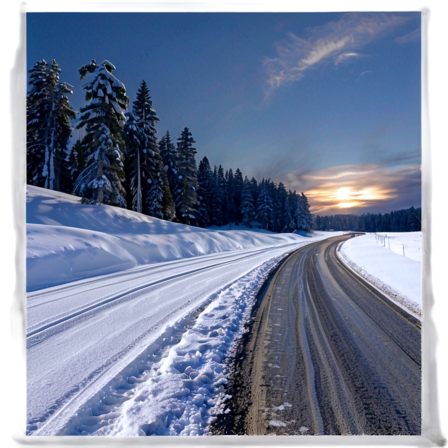 Snowy Country Road Journey Png Tnd16