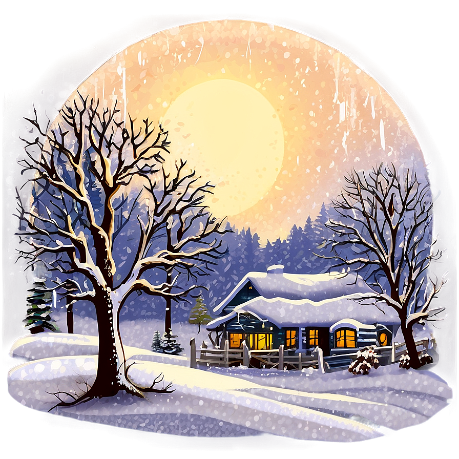 Snowy December Landscape Png 70